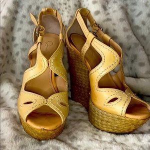 Nude Jessica Simpson Platform Wedges